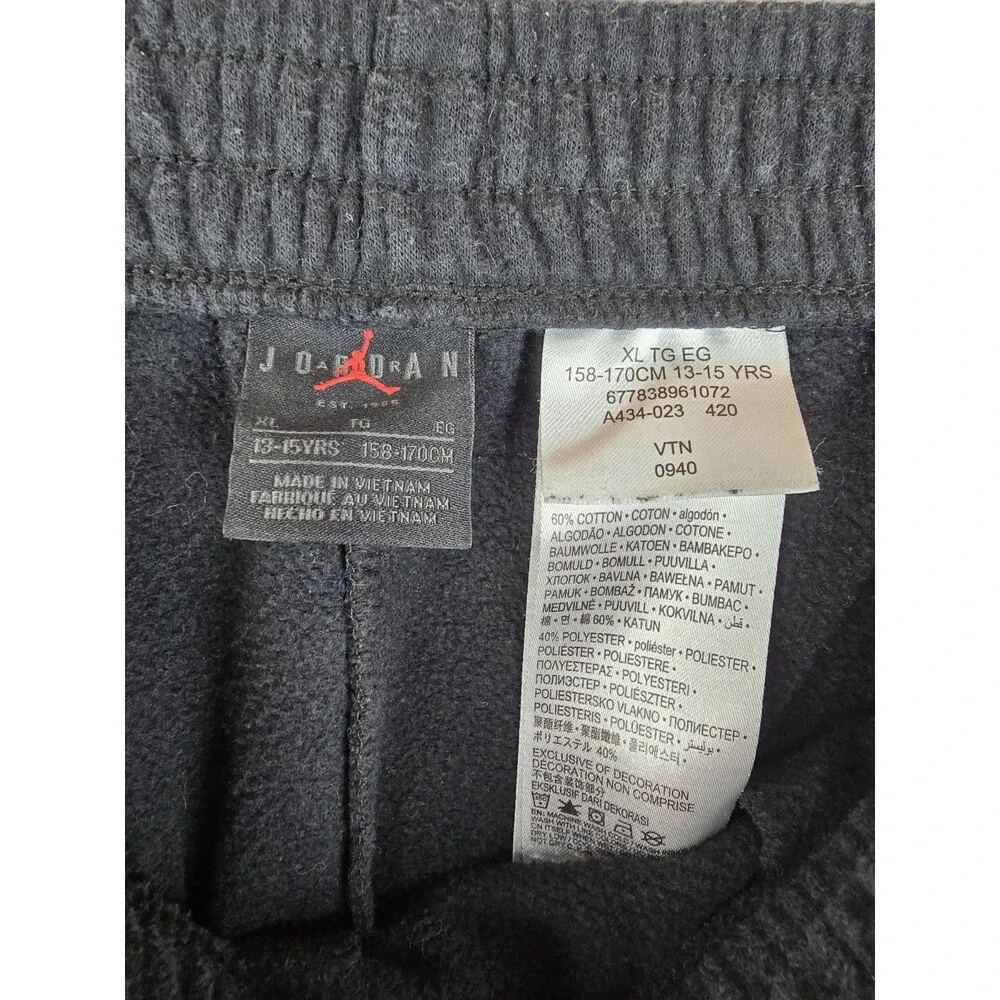 Nike Air Jordan Joggers Youth XL Black Jumpman Sweatpants Boys Athletic